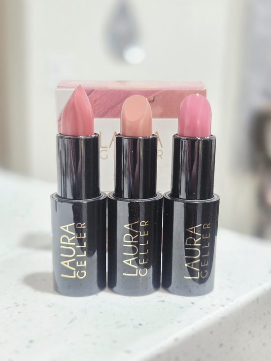 Laura Geller Other - Laura Geller Trio Full Size Lipsticks Set — Pink, Nude & Rose Shades